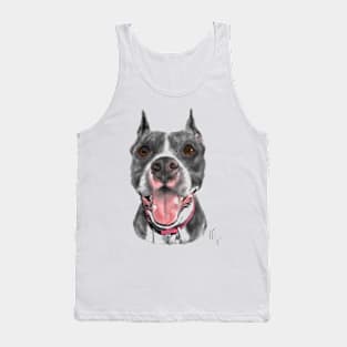 Black and White Smiling Dog Tank Top